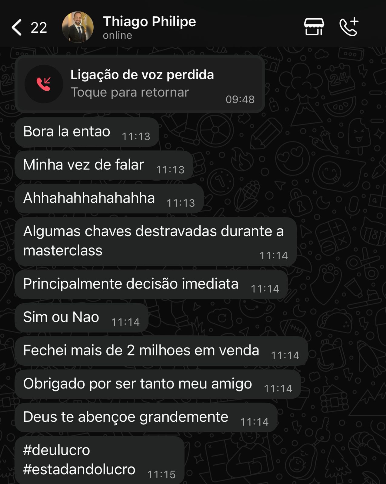 Depoimento Thiago Philipe: fechou mais de 2 milhões em vendas após a masterclass